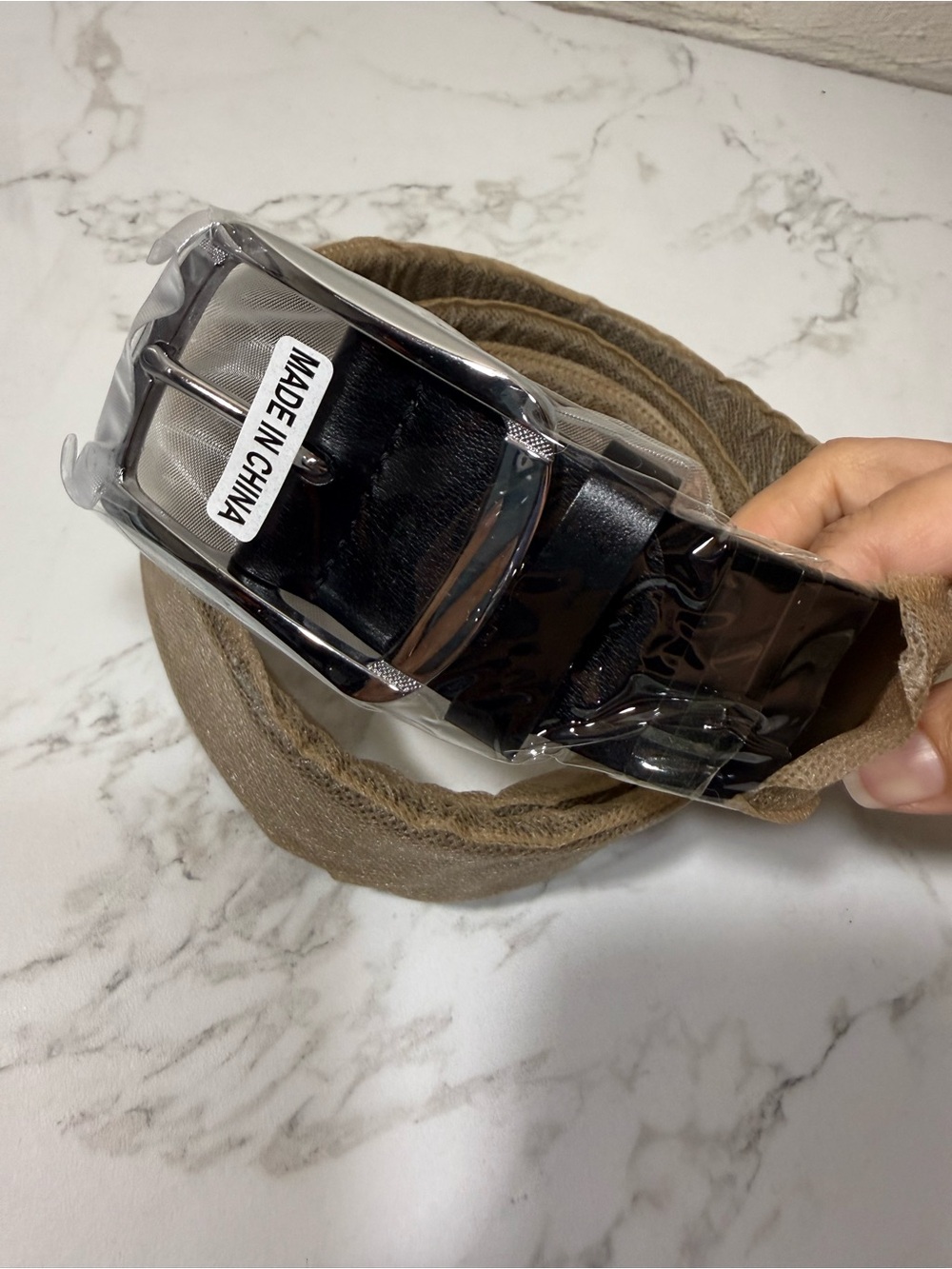 Canvas Web Belt with Black Buckle